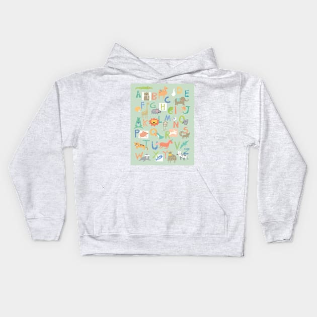 ABC critters Kids Hoodie by tfinn